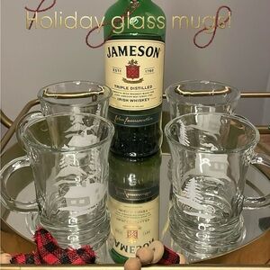 Vintage set of 4 of Anchor Hocking clear glass mugs